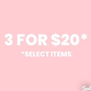 3 for $20 for items marked as such in closet